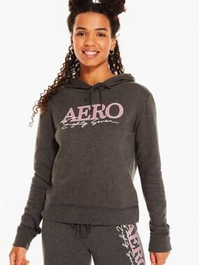 Aeropostale Dark Gray Crewneck Sweater with Maroon Logo